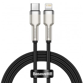 Baseus Cafule Metal Data cable USB Type C - Lightning 20 W Power Delivery 1 m black (CATLJK-A01)