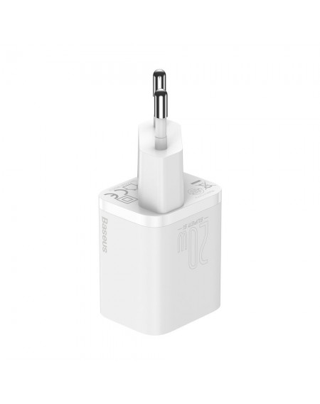Baseus Super Si 1C fast wall charger USB Type C 20 W Power Delivery + USB Type C - Lightning cable 1 m white (TZCCSUP-B02)