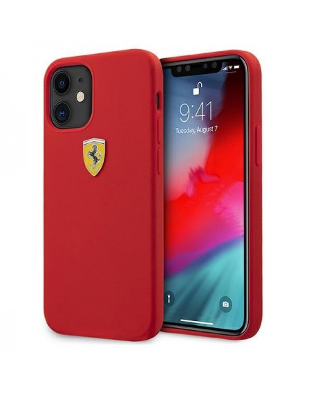 Ferrari FESSIHCP12SRE iPhone 12 mini 5,4" czerwony/red hardcase On Track Silicone
