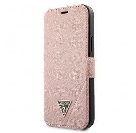 Guess GUFLBKP12MVSATMLPI iPhone 12/12 Pro 6,1" różowy/pink book Saffiano