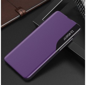 Eco Leather View Case elegant bookcase type case with kickstand for Samsung Galaxy S21+ 5G (S21 Plus 5G) purple