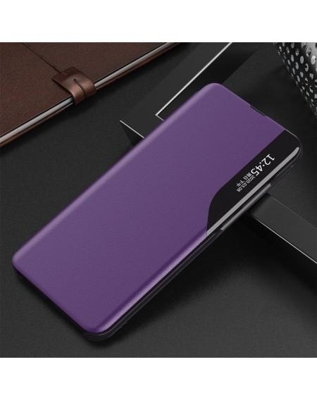 Eco Leather View Case elegant bookcase type case with kickstand for Samsung Galaxy S21+ 5G (S21 Plus 5G) purple