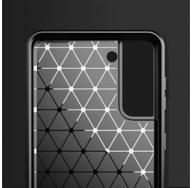 Carbon Case Flexible Cover TPU Case for Samsung Galaxy S21+ 5G (S21 Plus 5G) black
