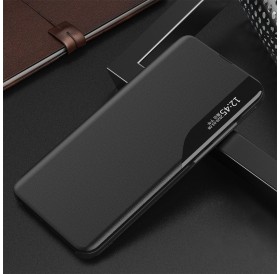 Eco Leather View Case elegant bookcase type case with kickstand for Samsung Galaxy A72 4G black
