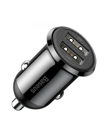 Baseus Grain Pro car charger 2x USB 4.8 A black (CCALLP-01)