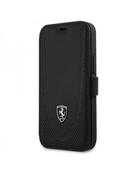 Ferrari FEOGOFLBKP12SBK iPhone 12 mini 5,4" czarny/black book Off Track Perforated