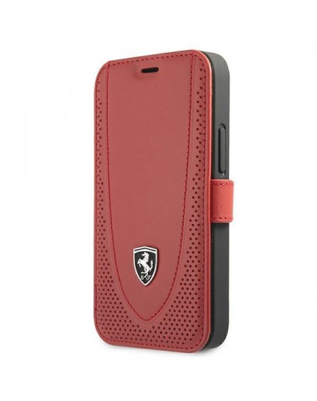 Ferrari FEOGOFLBKP12SRE iPhone 12 mini 5,4" czerwony/red book Off Track Perforated