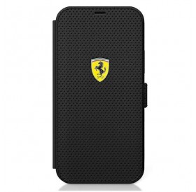 Ferrari FESPEFLBKP12LBK iPhone 12 Pro Max 6,7" czarny/black book On Track Perforated