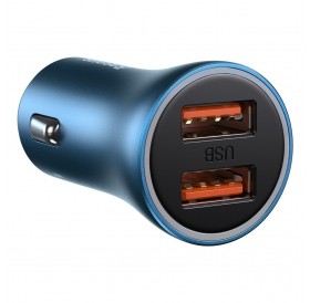 Baseus Golden Contactor Pro Fast Car Charger 2x USB 40 W Quick Charge SCP FCP AFC Blue (CCJD-A03)