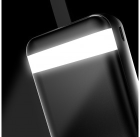 Dudao powerbank 30000 mAh 2x USB / USB-C with LED lamp 10W black (K8s+ black)