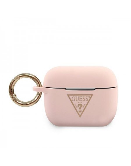 Guess GUACAPLSTLPI AirPods Pro cover rózowy/pink Silicone Triangle Logo