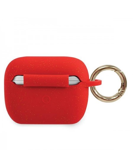 Guess GUACAPSILGLRE AirPods Pro cover czerwony/red Silicone Glitter