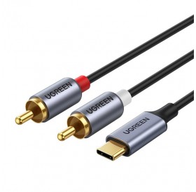 Ugreen audio cable USB Type C (male) - 2RCA (male) 1.5m gray (20193 CM451)