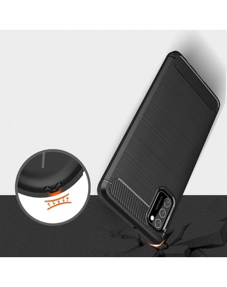 Carbon Case Flexible Cover TPU Case for Xiaomi Poco M3 black