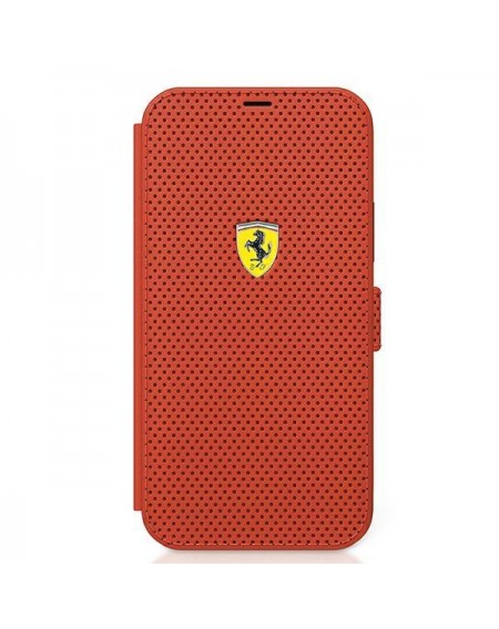 Ferrari FESPEFLBKP12LRE iPhone 12 Pro Max 6,7" czerwony/red book On Track Perforated