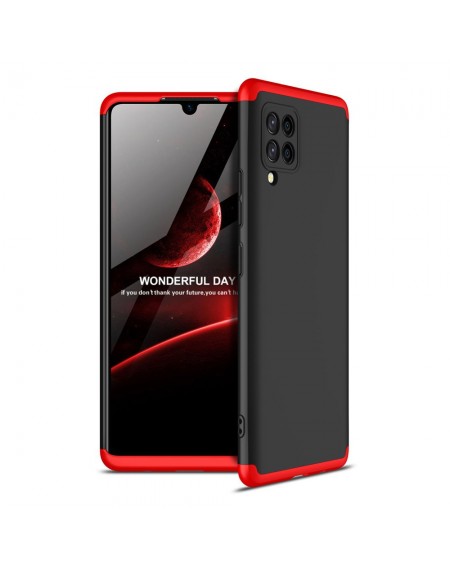 GKK 360 Protection Case Front and Back Case Full Body Cover Samsung Galaxy A42 5G black-red