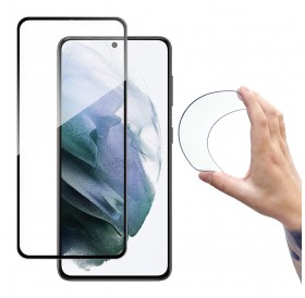Wozinsky Full Cover Flexi Nano Glass Hybrid Screen Protector with frame for Samsung Galaxy S21 5G black