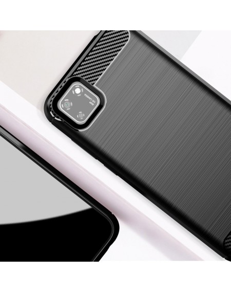 Carbon Case Flexible Cover TPU Case for Oppo A73 black