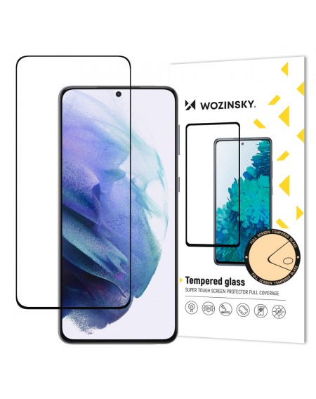 Wozinsky Tempered Glass Full Glue Super Tough Screen Protector Full Coveraged with Frame Case Friendly for Samsung Galaxy S21+ 5G (S21 Plus 5G) black