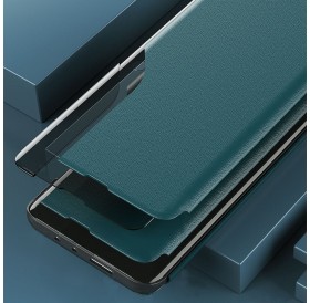 Eco Leather View Case elegant bookcase type case with kickstand for Xiaomi Redmi Note 9T 5G blue