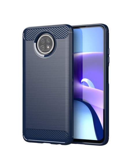 Carbon Case Flexible Cover TPU Case for Xiaomi Redmi Note 9T 5G blue