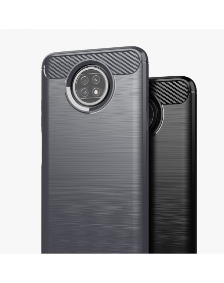Carbon Case Flexible Cover TPU Case for Xiaomi Redmi Note 9T 5G blue