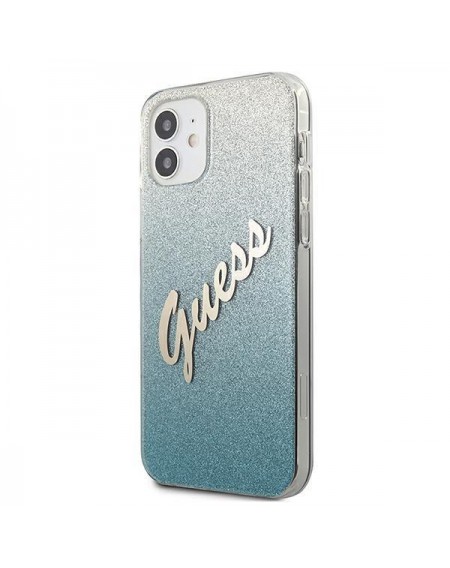 Guess GUHCP12SPCUGLSBL iPhone 12 mini 5,4" niebieski/blue hardcase Glitter Gradient Script