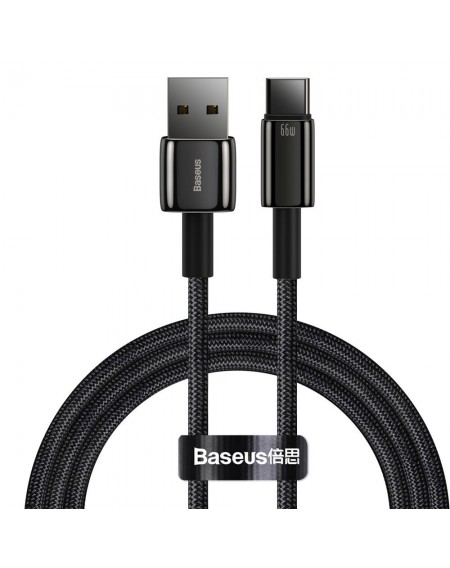 Baseus Tungsten USB - USB Type C cable 66 W (11 V / 6 A) Quick Charge AFC FCP SCP 1 m black (CATWJ-B01)