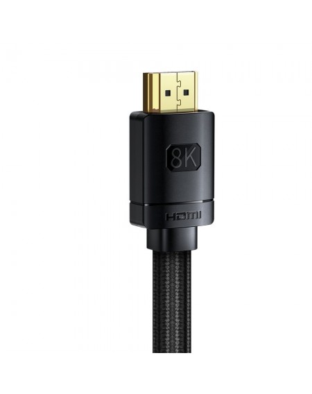 Baseus HDMI 2.1 cable 8K 60 Hz 48 Gbps / 4K 120 Hz / 2K 144 Hz 3D eARC QMS Dynamic HDR VRR ALLM 3 m black (CAKGQ-L01)