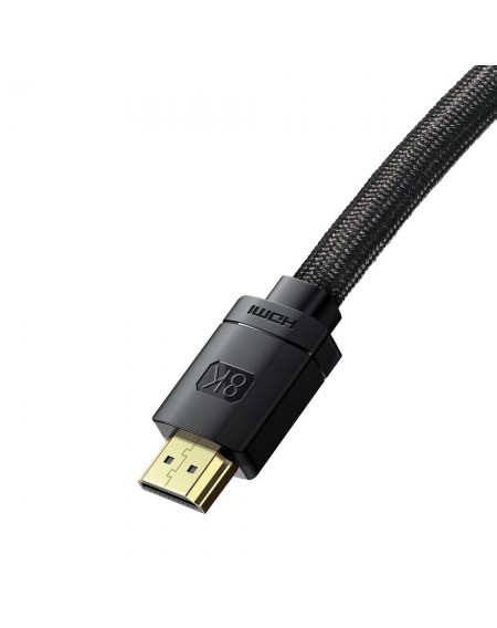Baseus HDMI 2.1 cable 8K 60 Hz 48 Gbps / 4K 120 Hz / 2K 144 Hz 3D eARC QMS Dynamic HDR VRR ALLM 3 m black (CAKGQ-L01)