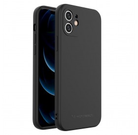 Wozinsky Color Case silicone flexible durable case iPhone 12 black