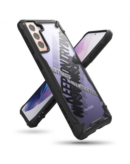 Ringke Fusion X Design durable PC Case with TPU Bumper for Samsung Galaxy S21+ 5G (S21 Plus 5G) black (Cross) (XDSG0053)