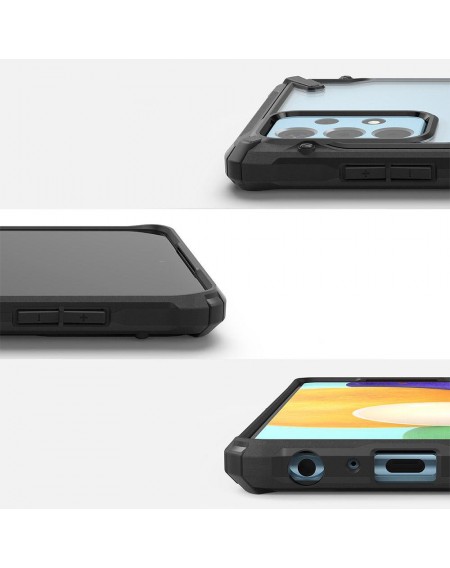 Ringke Fusion X Design durable PC Case with TPU Bumper for Samsung Galaxy A52 / A52 5G / A52s 5G Camo Black (XDSG0047)