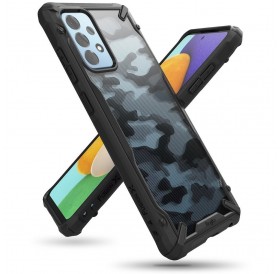 Ringke Fusion X Design durable PC Case with TPU Bumper for Samsung Galaxy A52 / A52 5G / A52s 5G Camo Black (XDSG0047)