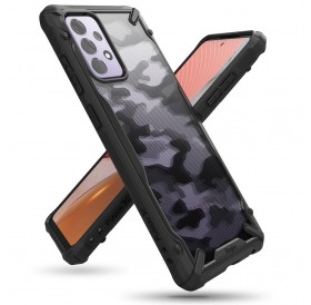 Ringke Fusion X Design durable PC Case with TPU Bumper for Samsung Galaxy A72 4G Camo Black (XDSG0048)