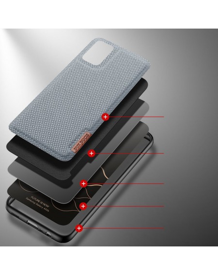 Dux Ducis Fino case covered with nylon material for Samsung Galaxy A02s EU gray