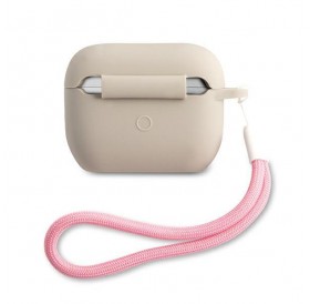 Guess GUACAPLSVSGP AirPods Pro cover szaro różowy/grey pink Silicone Vintage