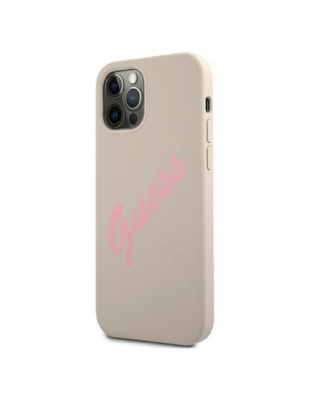Guess GUHCP12LLSVSGP iPhone 12 Pro Max 6,7" szaro różowy/grey pink hardcase Silicone Vintage