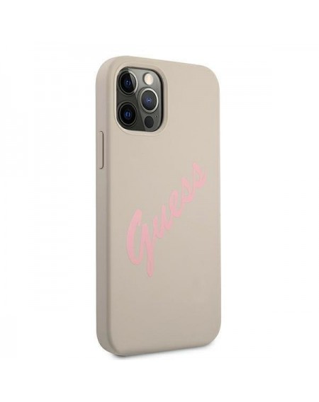 Guess GUHCP12LLSVSGP iPhone 12 Pro Max 6,7" szaro różowy/grey pink hardcase Silicone Vintage