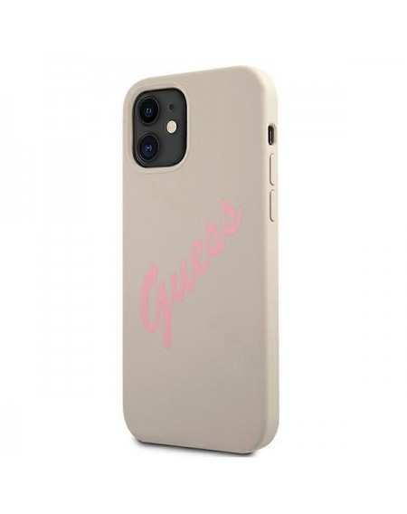 Guess GUHCP12SLSVSGP iPhone 12 mini 5,4" szaro różowy/grey pink hardcase Silicone Vintage