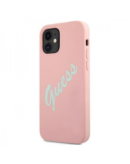 Guess GUHCP12SLSVSPG iPhone 12 mini 5,4" różowo zielony/green pink hardcase Silicone Vintage