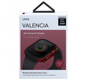 UNIQ etui Valencia Apple Watch Series 4/5/6/SE 40mm. czerwony/crimson red
