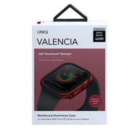 UNIQ etui Valencia Apple Watch Series 4/5/6/SE 44mm. czerwony/crimson red