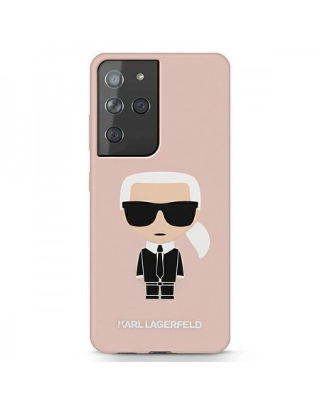 Karl Lagerfeld KLHCS21LSLFKPI S21 Ultra G998 hardcase jasnoróżowy/pink Silicone Iconic