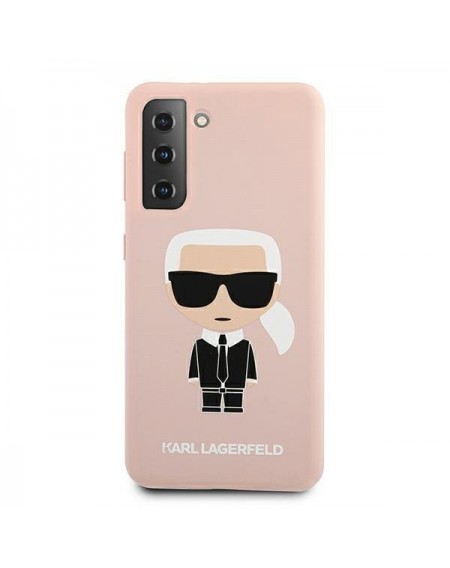 Karl Lagerfeld KLHCS21MSLFKPI S21+ G996 hardcase jasnoróżowy/pink Silicone Iconic