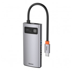 Baseus Metal Gleam 4in1 multifunctional HUB USB Type C - USB Type C Power Delivery 100 W / HDMI 4K 30 Hz / 1x USB 3.2 Gen 1 / 1x USB 2.0 (CAHUB-CY0G)