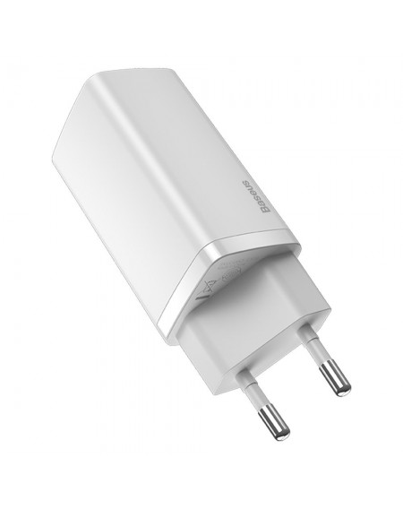Baseus GaN2 Lite Fast 65W USB / USB Type C Quick Charge 3.0 Power Delivery (Gallium Nitride) white (CCGAN2L-B02)