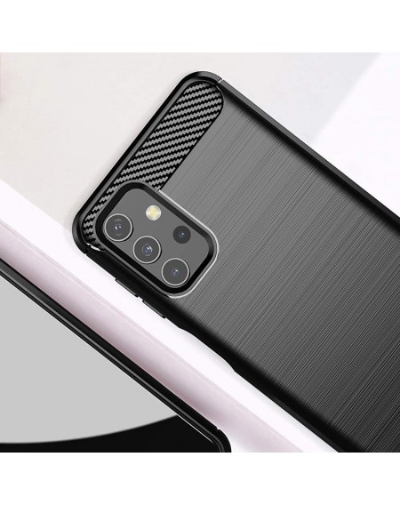 Carbon Case Flexible Cover TPU Case for Samsung Galaxy A32 4G black