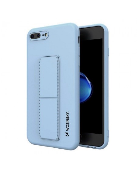 Wozinsky Kickstand Case silicone case with stand for iPhone 8 Plus / iPhone 7 Plus light blue
