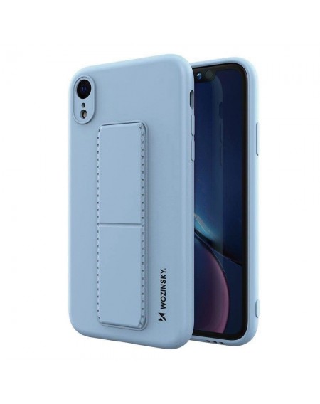 Wozinsky Kickstand Case silicone case with stand for iPhone XR light blue